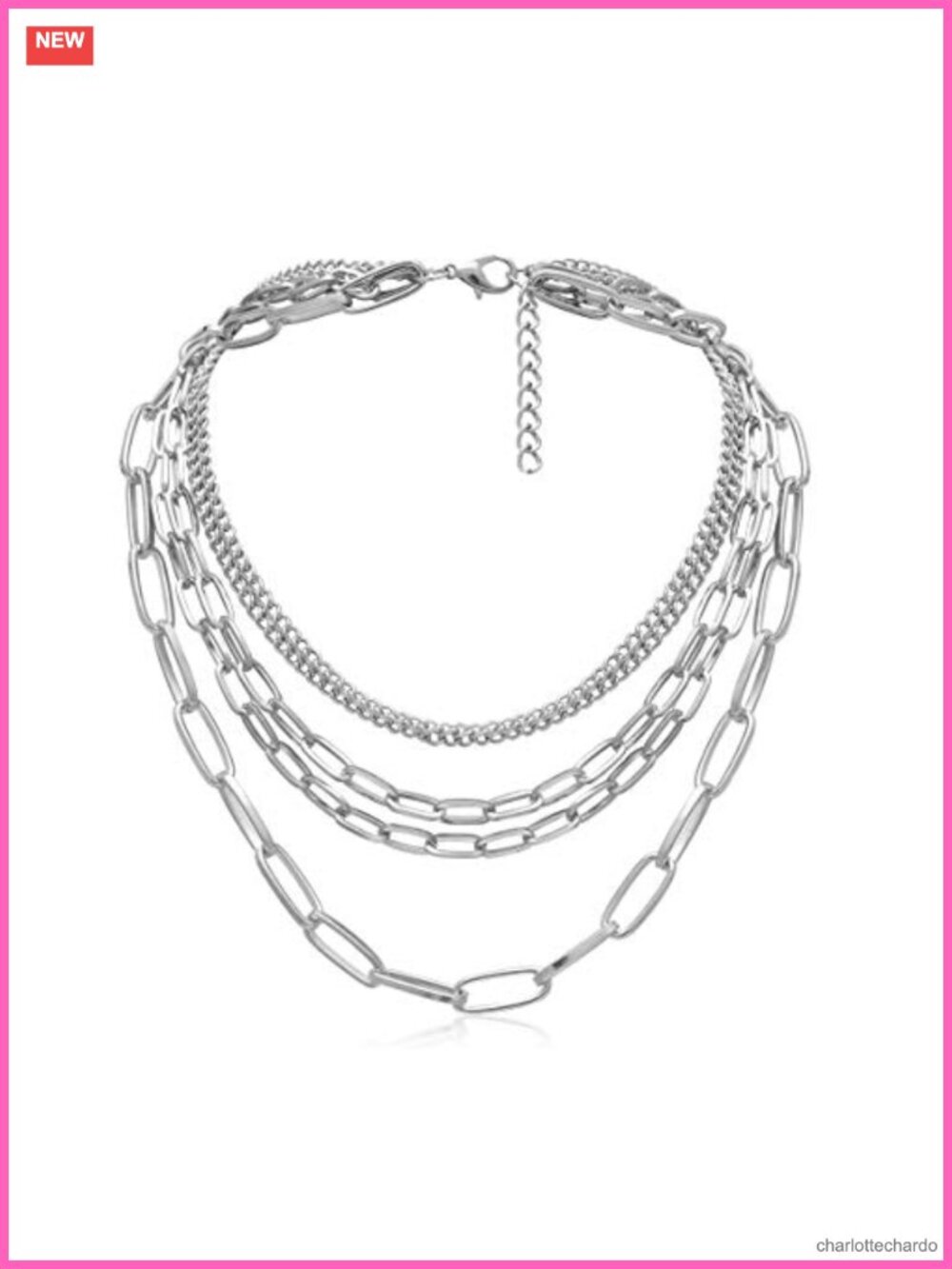 Layered Paperclip Chain Necklace Set for Women 18 Inch Gold Plated Silver Tone